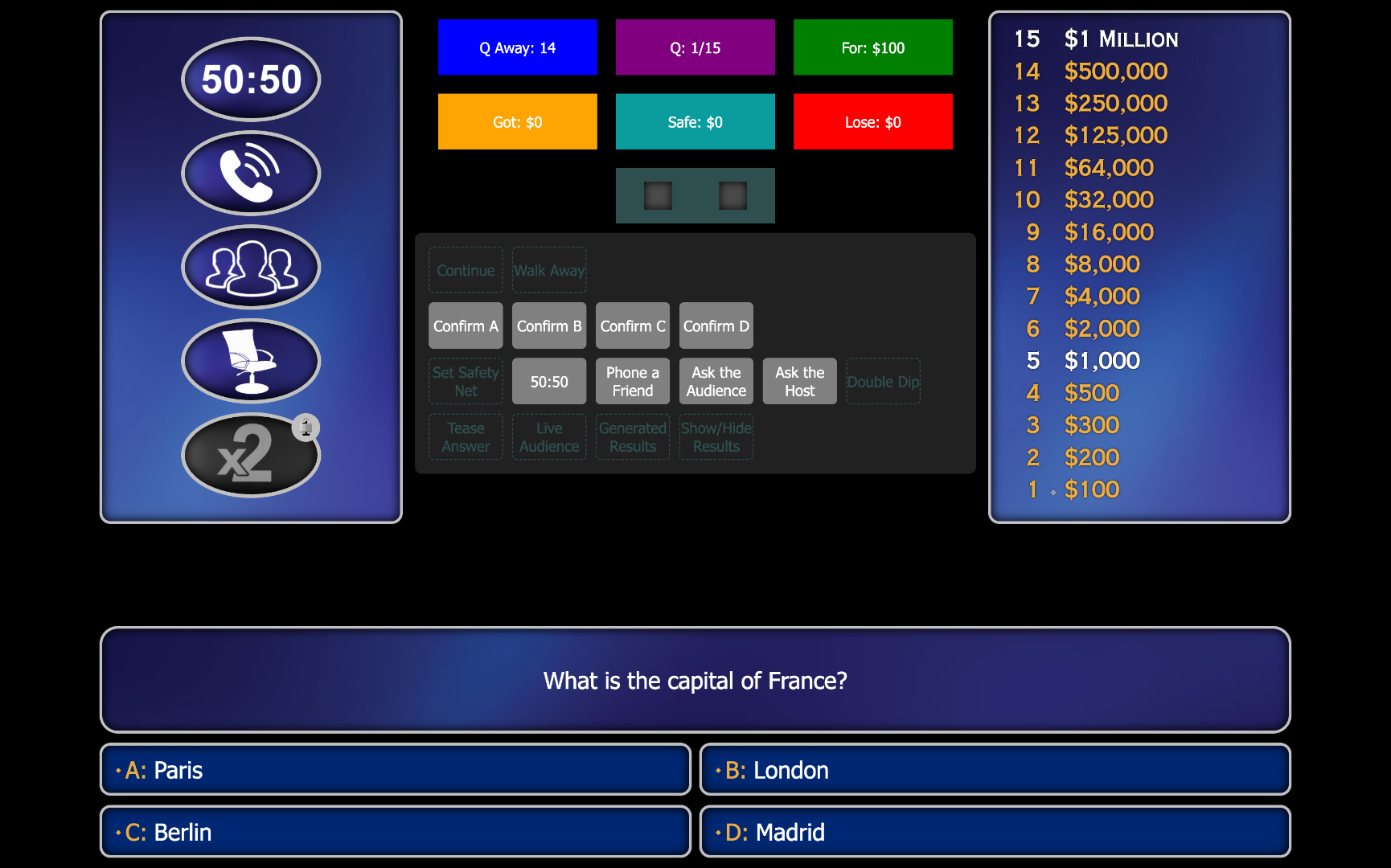 Revised Host Screen using Player Screen Layout
