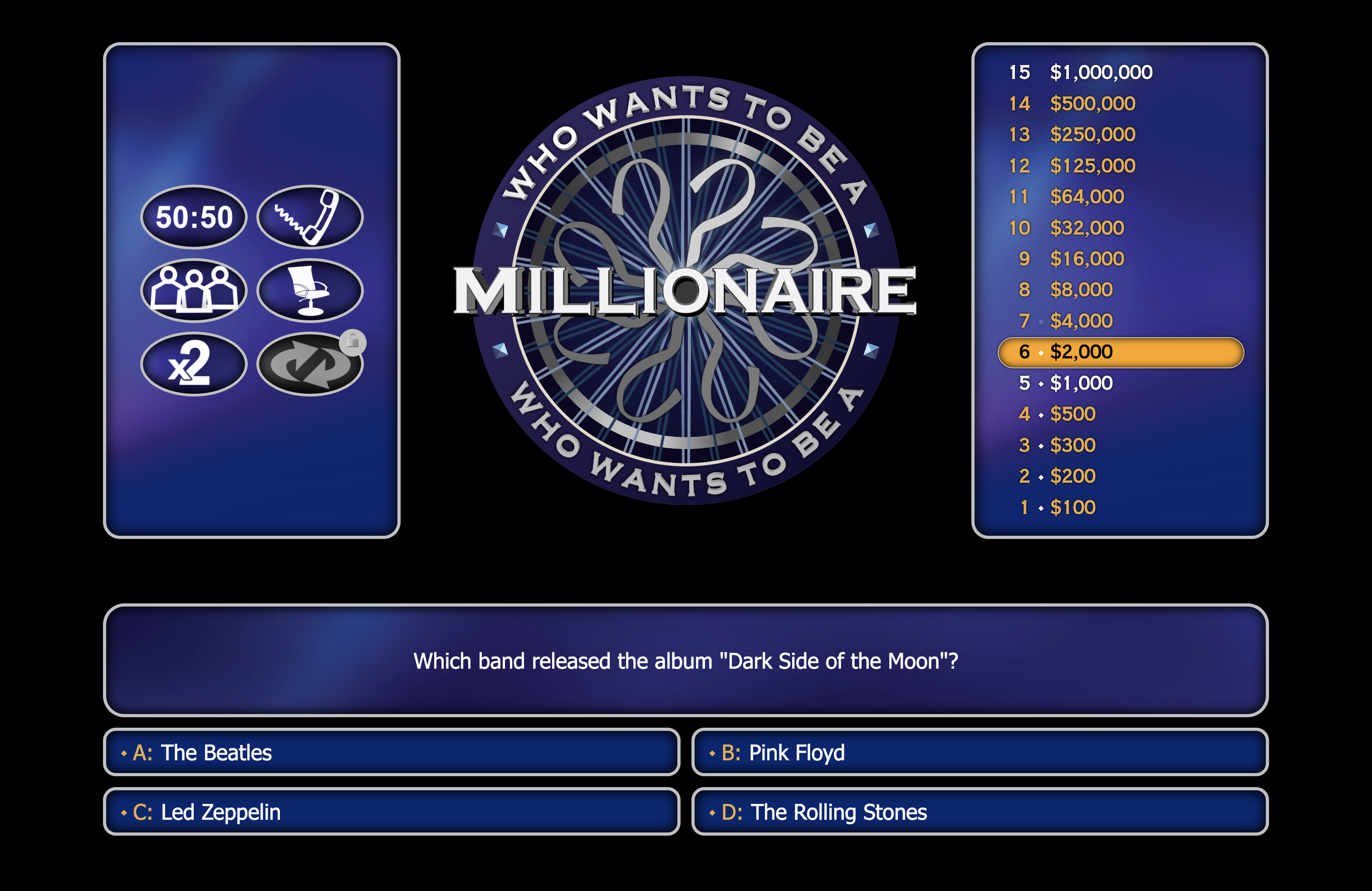 An image of the millionaire game.