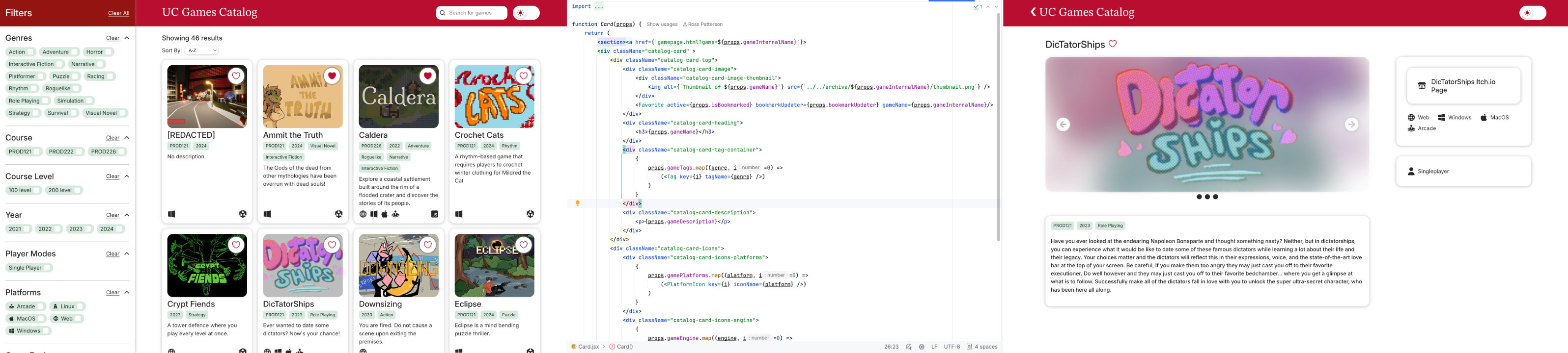 Development images of the React Prototype